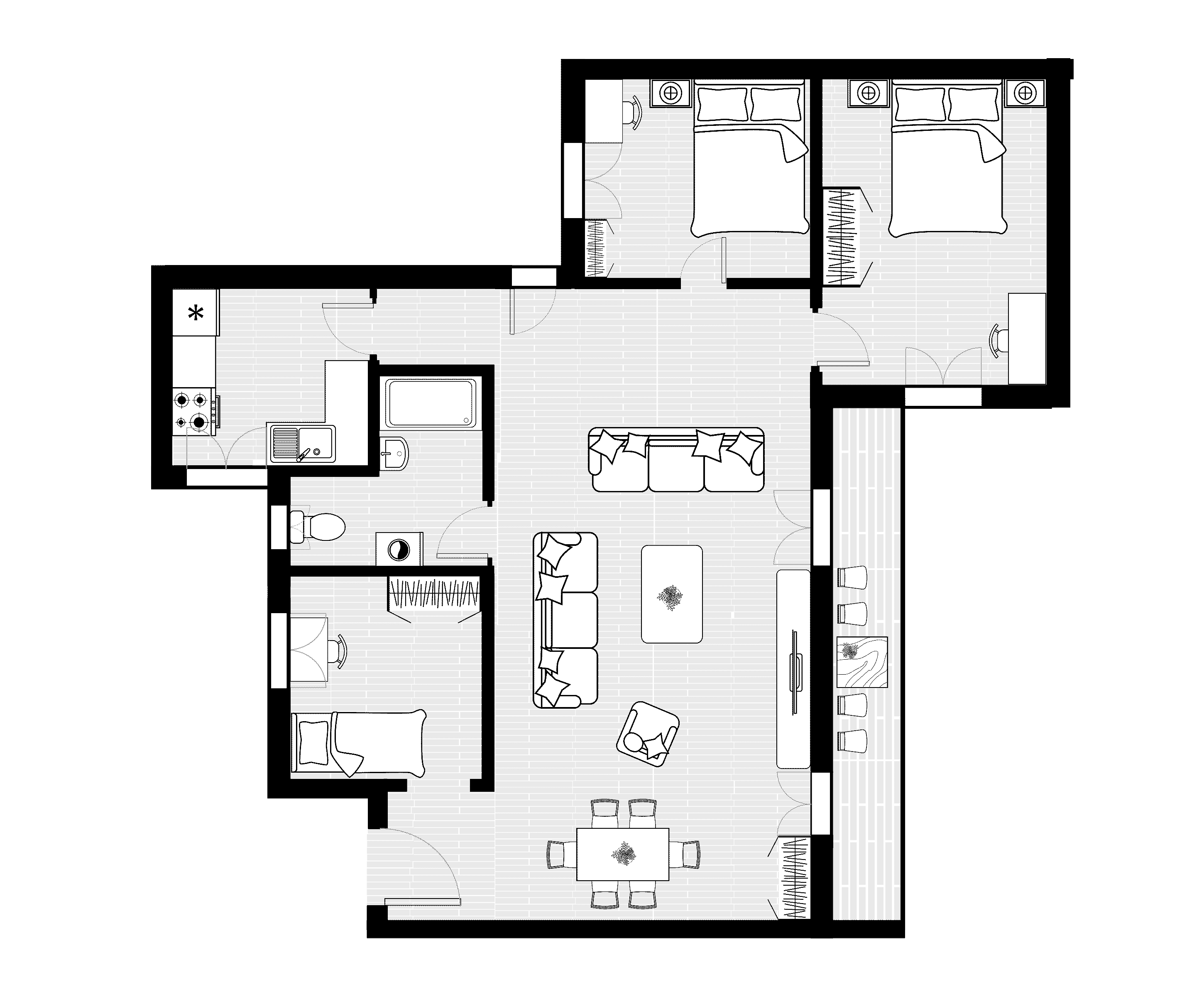 Piso de 3 habitaciones